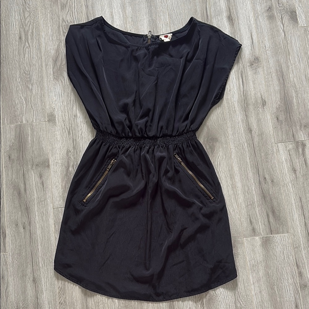 One Clothing Black Dress with Zipper Pockets